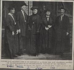 Oxford University honorary degrees ceremony for women's college principals in 1920