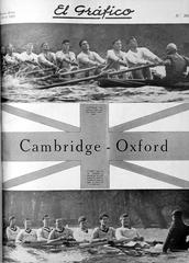 Cover of El Gráfico magazine from April 4, 1925 featuring Cambridge and Oxford universities