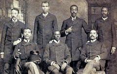 Graduating class of Leonard Medical School in 1889 at Leonard Hall Shaw University