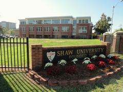 Sign at Shaw University in Raleigh North Carolina USA