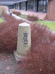Historic milestone from 1832 along Federal Road 4 in Germany