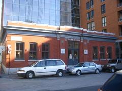 Union Station in Montreal with modern glass architecture and busy surroundings