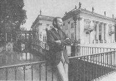 Historian Marek Kwiatkowski in front of the Palace on the Isle in Lazienki Park, Warsaw, 1984