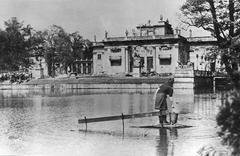 Lazienki Palace in Warsaw before and after WWII damage