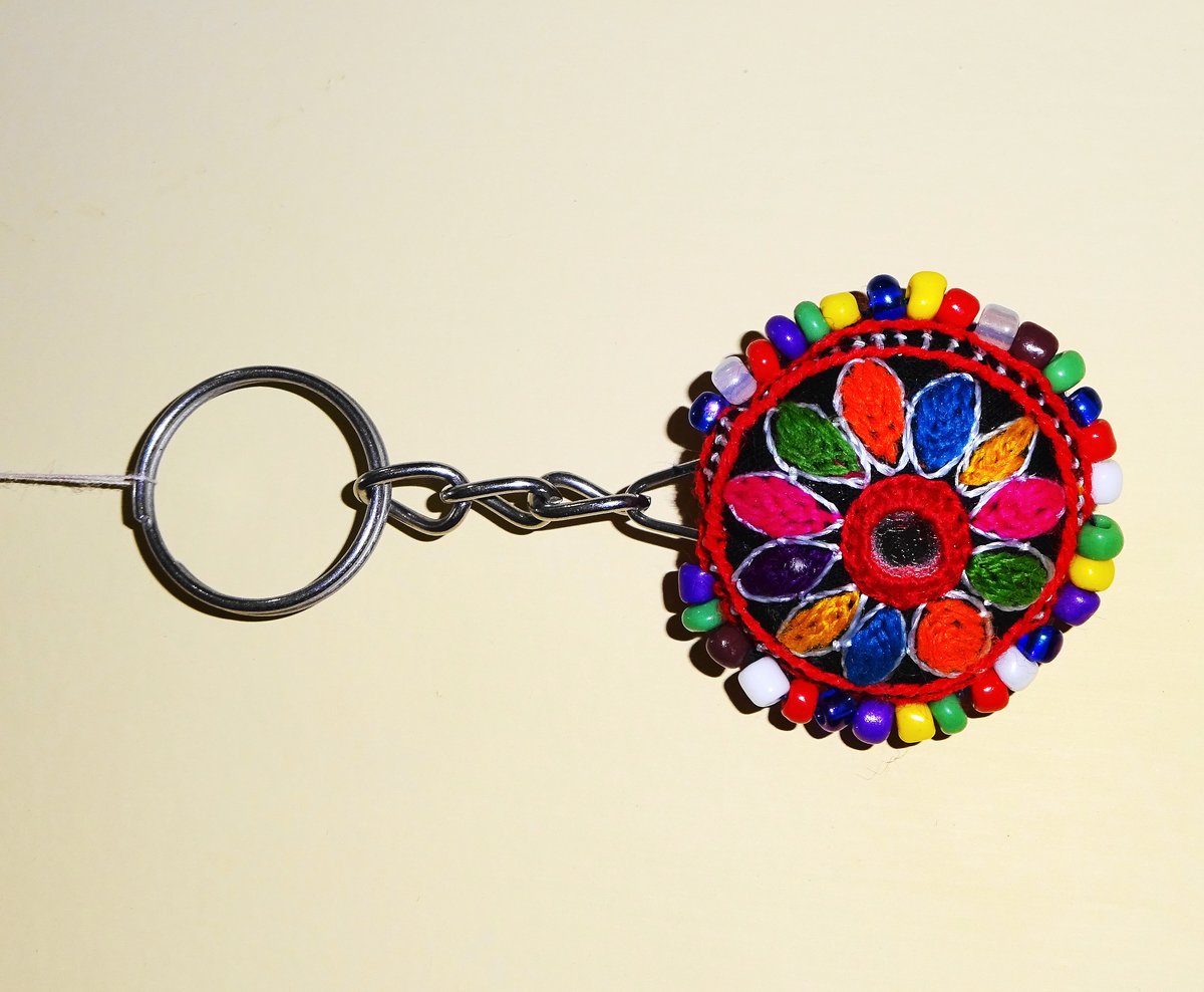 Handmade keychain featuring a miniature Mohatta Palace
