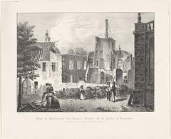 Ruins of the burnt house of Cornelis Felix van Maanen, Minister of Justice, in Brussels, 1830