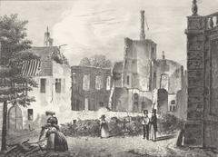 Ruins of the burnt house of Cornelis Felix van Maanen, Minister of Justice, in Brussels 1830