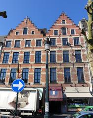 Facade of Groote Zavel 38-39 buildings at Grand Sablon square in Brussels, Belgium