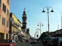 Scenic view of Battaglia Terme with thermal springs and historic architecture