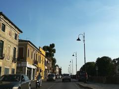 View of Battaglia Terme town with architecture and greenery