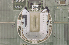 Satellite view of Sam Boyd Stadium with surrounding area