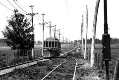 Vintage tramway Back Island Line in Montreal-Nord from early 1900s