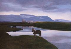 Scenic view of Þingvellir National Park with rugged rocky terrain and dramatic sky