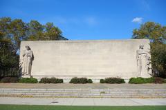 Brooklyn World War II Memorial with sculptures in Brooklyn, New York