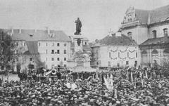 Unveiling of the Adam Mickiewicz Monument in Warsaw in 1950