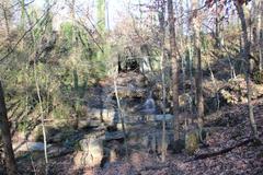 Waterfall at Cascade Falls in Cascade Springs Nature Preserve Atlanta in December