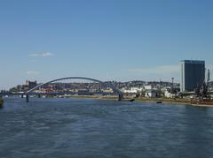 View of Bratislava city with Danube River and bridges