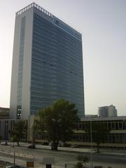 Tower 115 in Bratislava cityscape