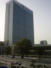 Tower 115 in Bratislava cityscape