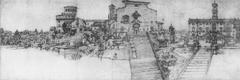 Panoramic view of Campidoglio square in Rome with historic buildings