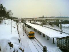 Ilmala railway station platform with trains and tracks