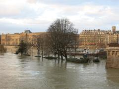 Flood in Paris 2018 at Square du Vert-Galant from left bank view