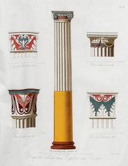 Painted ancient columns and capitals from various Pompeiian houses by Wilhelm Zahn