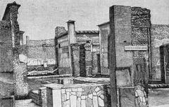 Pompei Casa di Sallustio woodcut illustration