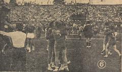 Romanian national handball team celebrating their 1962 World Championship victory against Denmark at Stadionul Republicii in Bucharest