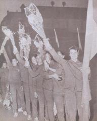 Romanian handball team winning 1962 World Championship against Denmark at Stadionul Republicii, Bucharest