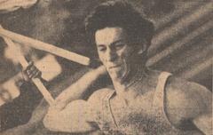 Constantin Grigoraș winning javelin throw title at National Championships 1971