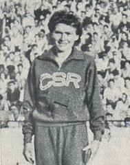Bedřiška Müllerová at the triangular athletic meeting R.P.R.—Italy—Czechoslovakia at Republicii Stadium Bucharest