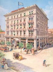 Historic Palace Hotel on Stadiou Street in Athens in 1900