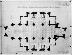 1861 architectural floor plan of Maria Magdalena Church in Stockholm by E. Thavenius