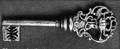 Key to the art lock on the western church door of Maria Magdalena Church in Stockholm
