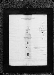 Architectural drawing of a proposed church tower by J. S. Silverstolpe