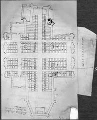 1680s architectural floor plan of Maria Magdalena Church exterior and details