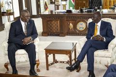Secretary of Defense Lloyd J. Austin III and Kenya President William Samoei Ruto during bilateral talks at Kenya State House in Nairobi