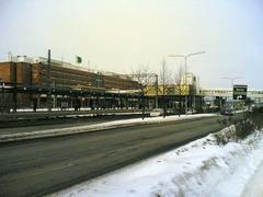 Malmi railway station facade in Helsinki, Finland