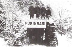 Old Finnish-made railway station sign at Pukinmäki, 1924