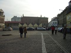 Historic buildings and Wawel Castle in Krakow at sunset