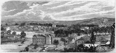 Historical view of the Vilnia River and Antokal district with the Slushko Palace in 1882