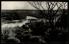 View of Vilnia city along Vialla river showing Antokal district and Slushka palace in early 20th century