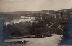 Historic view of Vilnia River and Vialla area with Antokal and Slushko Palace around 1915-18