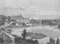 View of Sluškai Palace from Antakalnis in Vilnius Lithuania