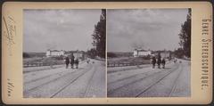 Early 20th century stereoscopic photo of Antokalskaja Street in Vilnia featuring the Slushko Palace