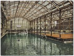 Historic photochrom postcard of Sutro Baths in San Francisco by Detroit Photographic Company