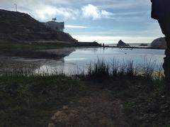Ruins of the Sutro Baths, a historic saltwater swimming pool complex in San Francisco's Lands End area