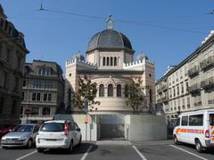 Synagogue Beth Yaacov viewed from Théâtre Boulevard