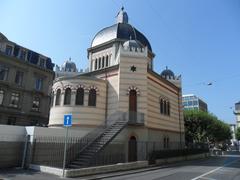 Synagogue Beth Yaacov viewed from Boulevard du Théâtre